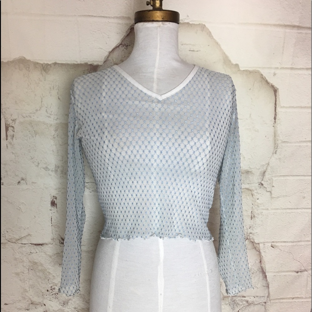 Vtg 90s mandee sheer top Large